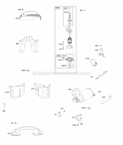 Electric Starter Shrouds Diagram and Parts List for 358777-0280-E1  Briggs and Stratton Engine